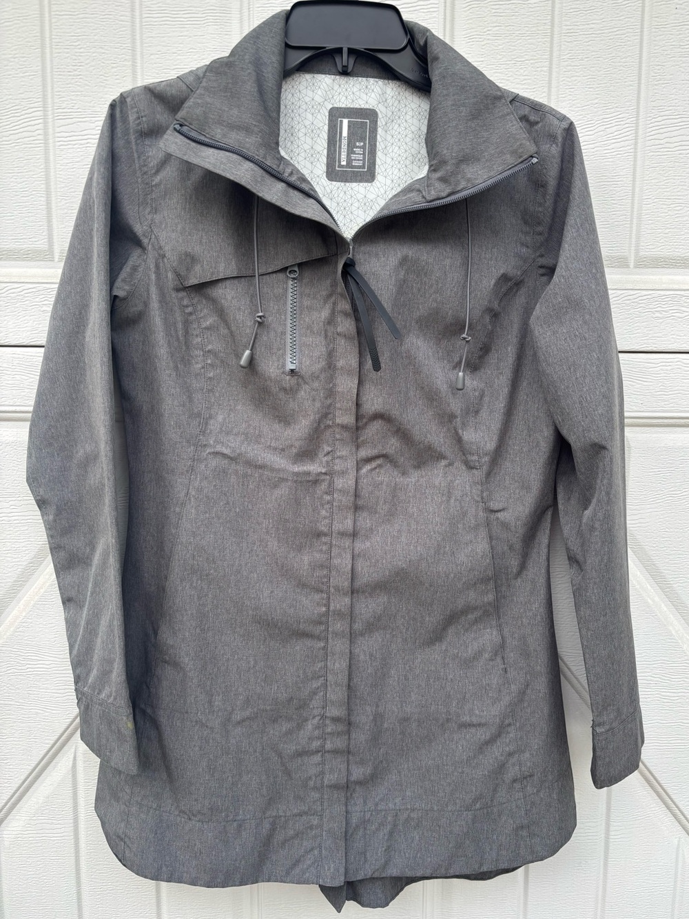 Mondetta Women’s Gray Hooded Jacket Small Longline Full Back Zipper